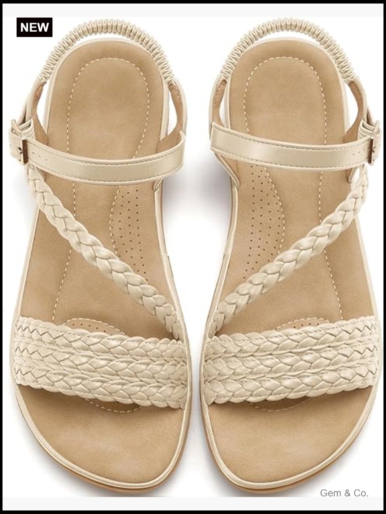 Strappy Flat Sandals With Adjustable Buckle - Non-Slip Summer
